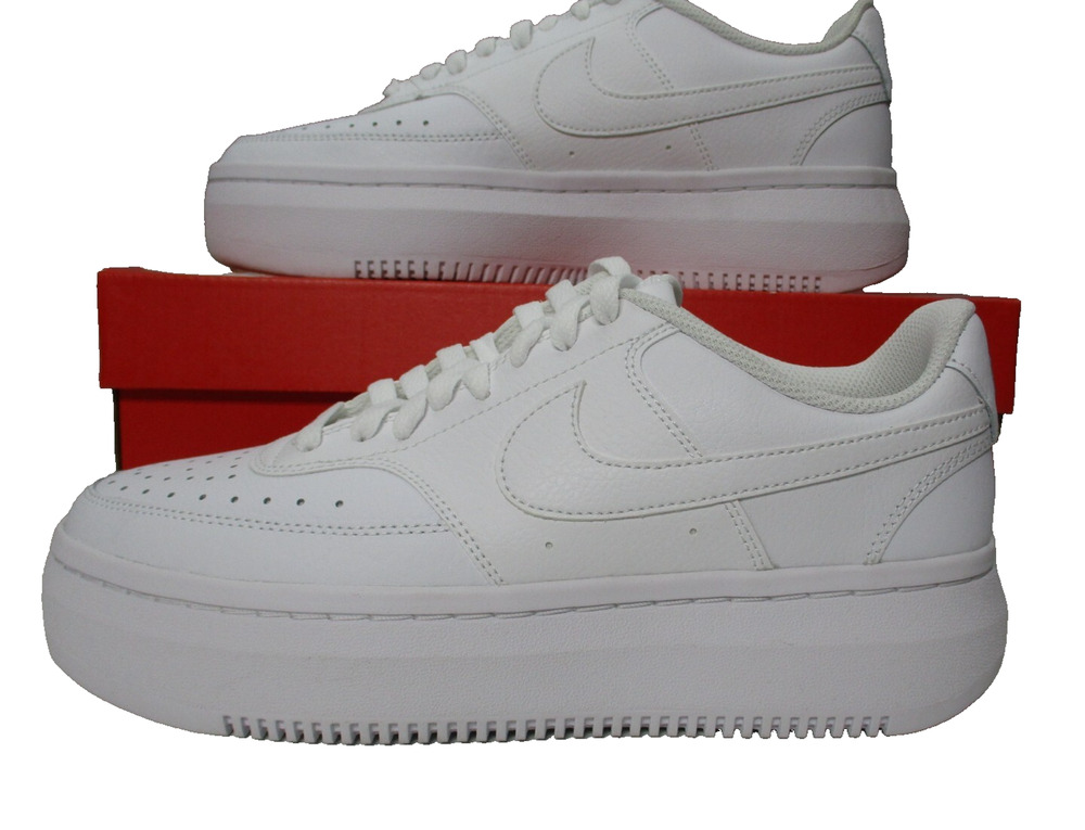 Nike Court Vision Alta White Platform Sneakers Shoes Womens Sz 9.5